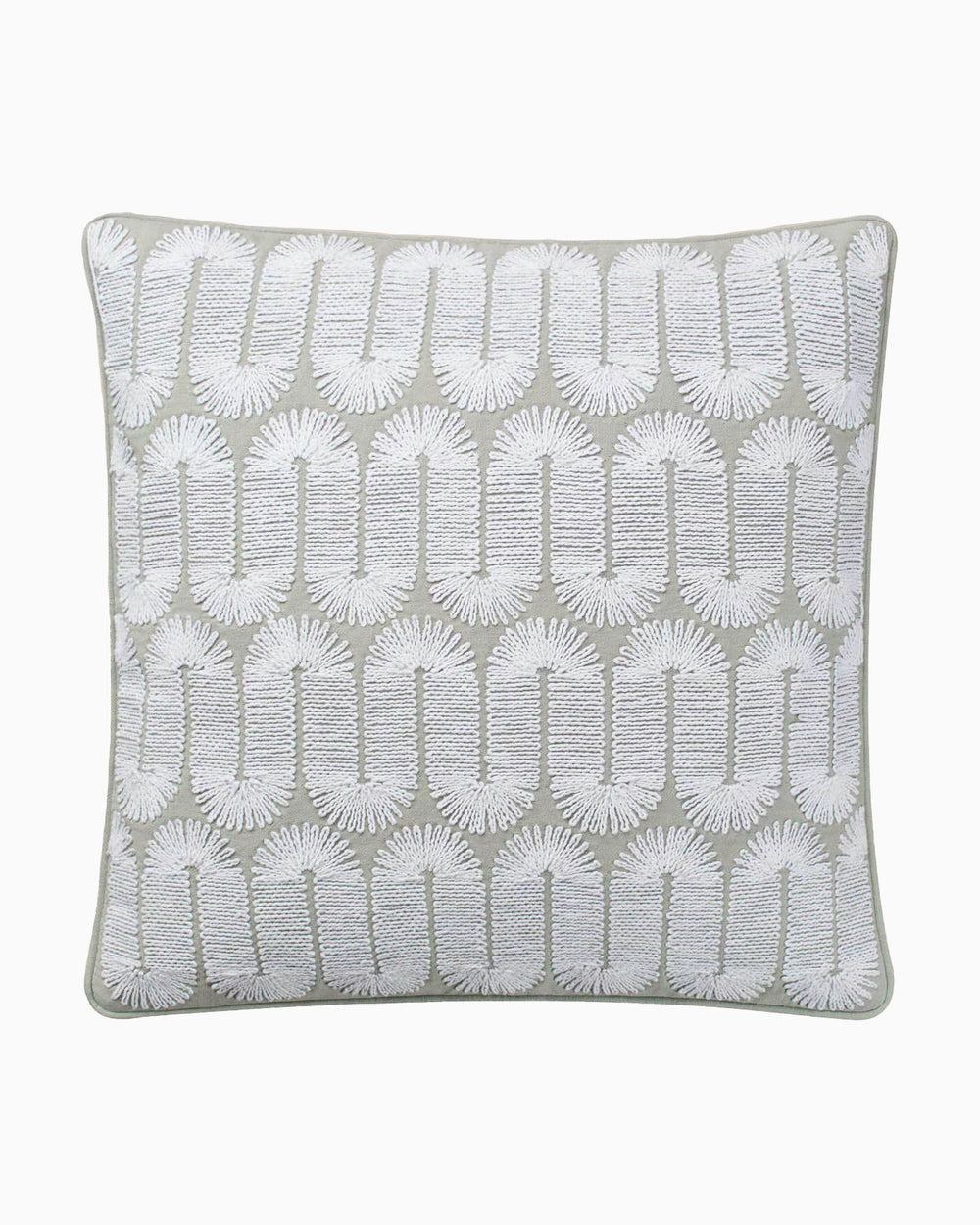 The front view of the Southern Tide Southern Tide Oceanside Square Dec Pillow by Southern Tide - Gray