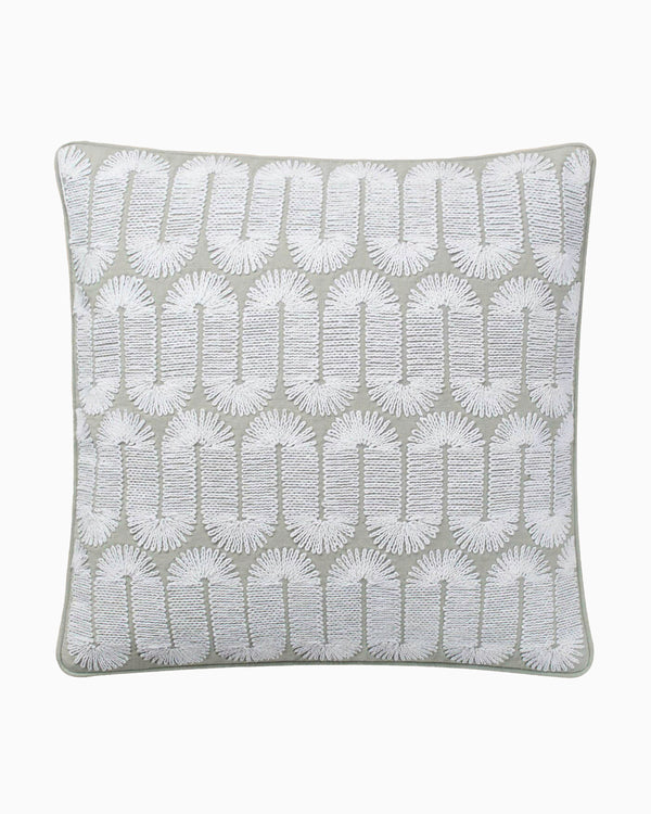 The front view of the Southern Tide Southern Tide Oceanside Square Dec Pillow by Southern Tide - Gray