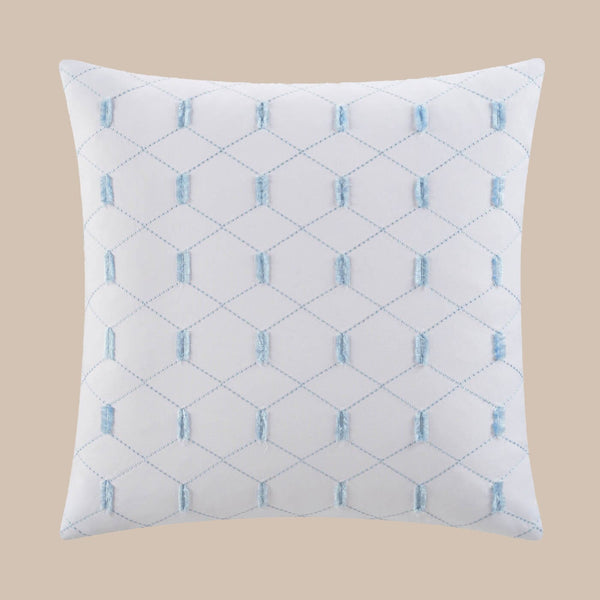 The front view of the Southern Tide Southern Tide Southern Pines Square White Decorative Pillow by Southern Tide - White