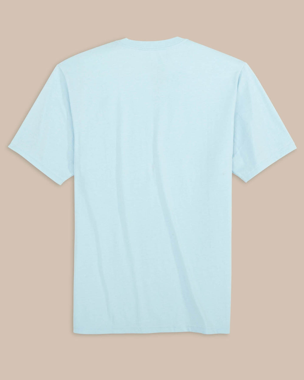 The back view of the Southern Tide ST Flag Left Chest Short Sleeve T-Shirt by Southern Tide - Chilled Blue