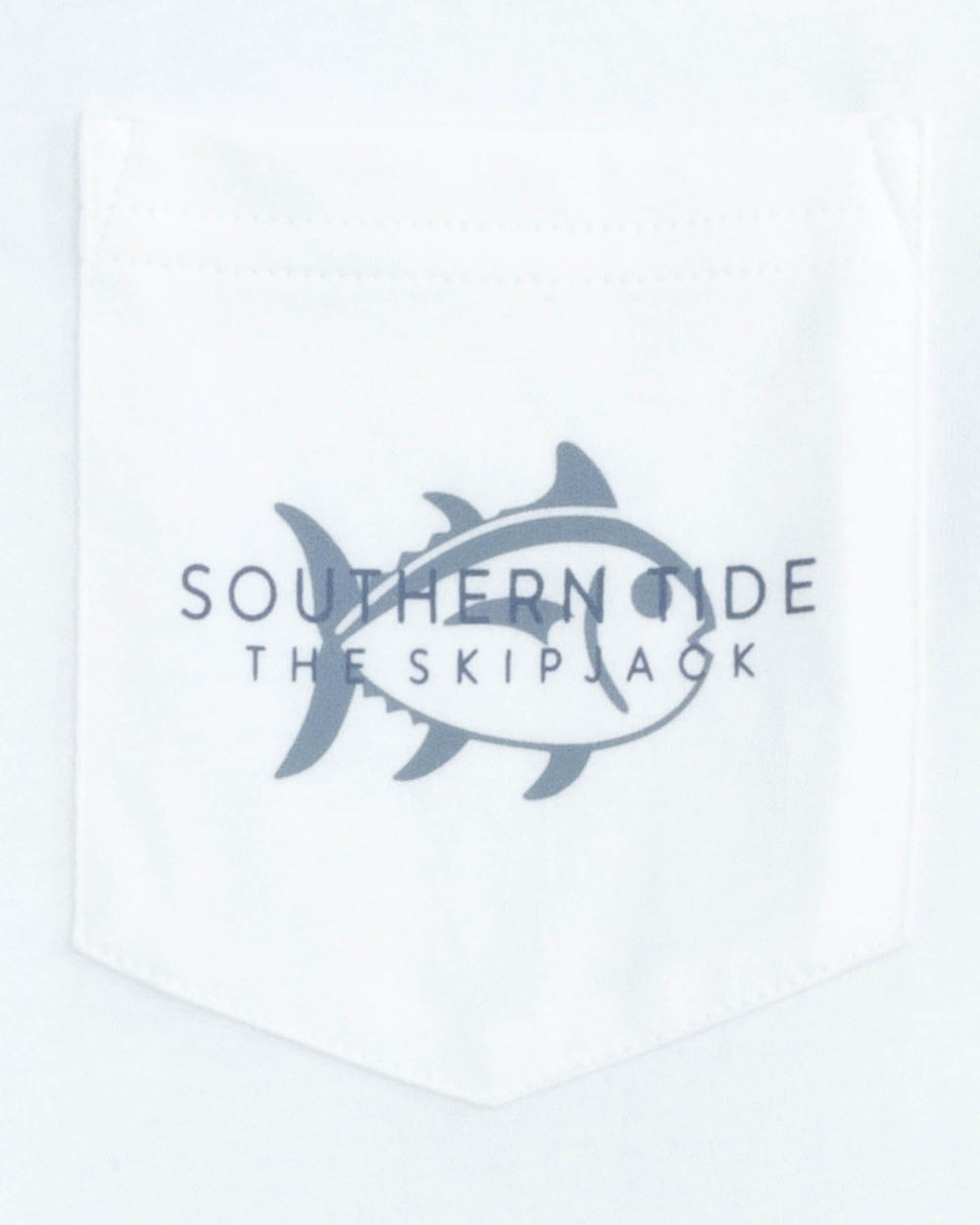 The detail view of the Southern Tide ST Opaque Short Sleeve T-Shirt by Southern Tide - Classic White