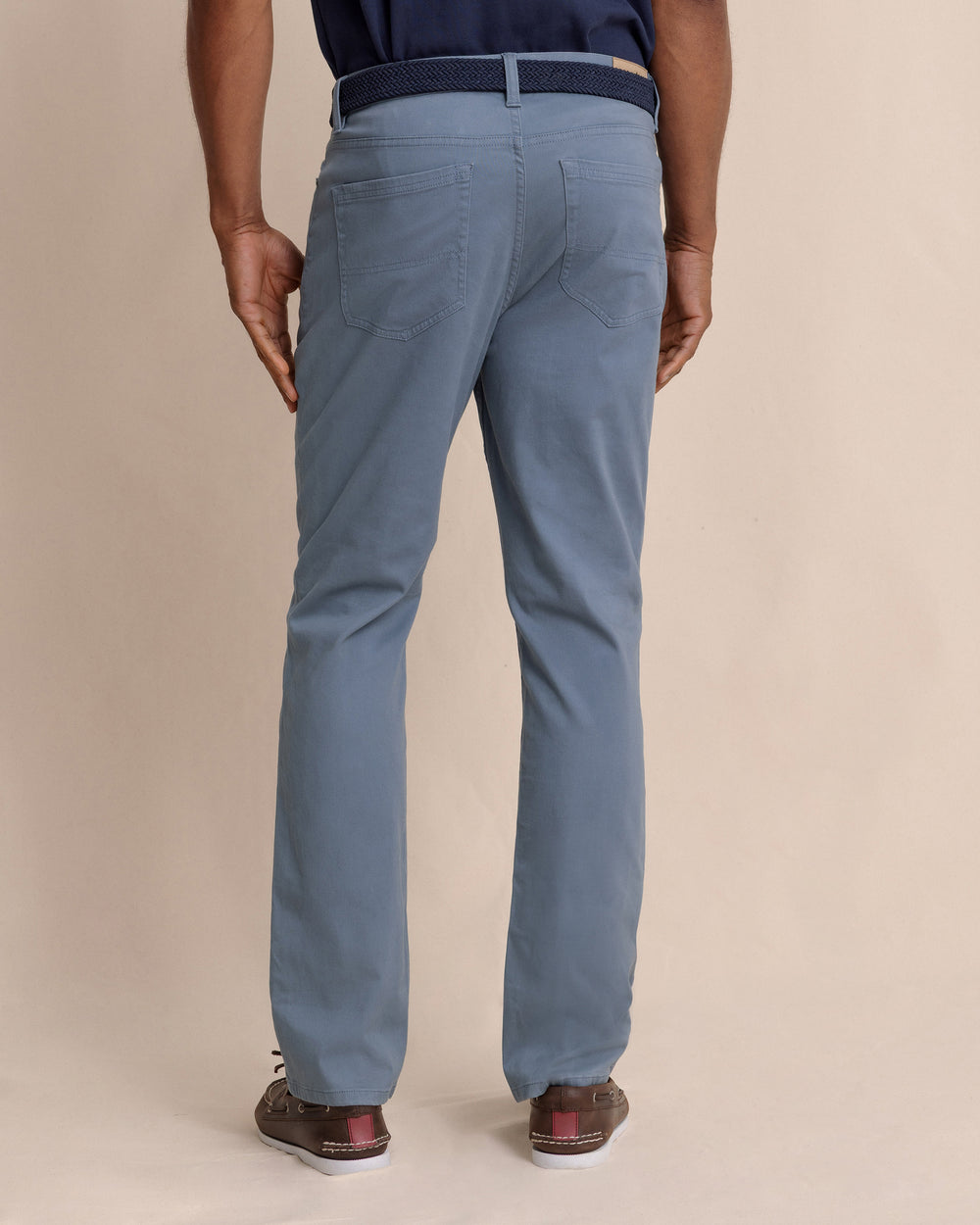 The back view of the Southern Tide Sullivan Five Pocket Pant Blue Haze by Southern Tide - Blue Haze