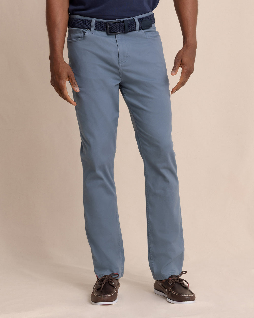 The front view of the Southern Tide Sullivan Five Pocket Pant Blue Haze by Southern Tide - Blue Haze