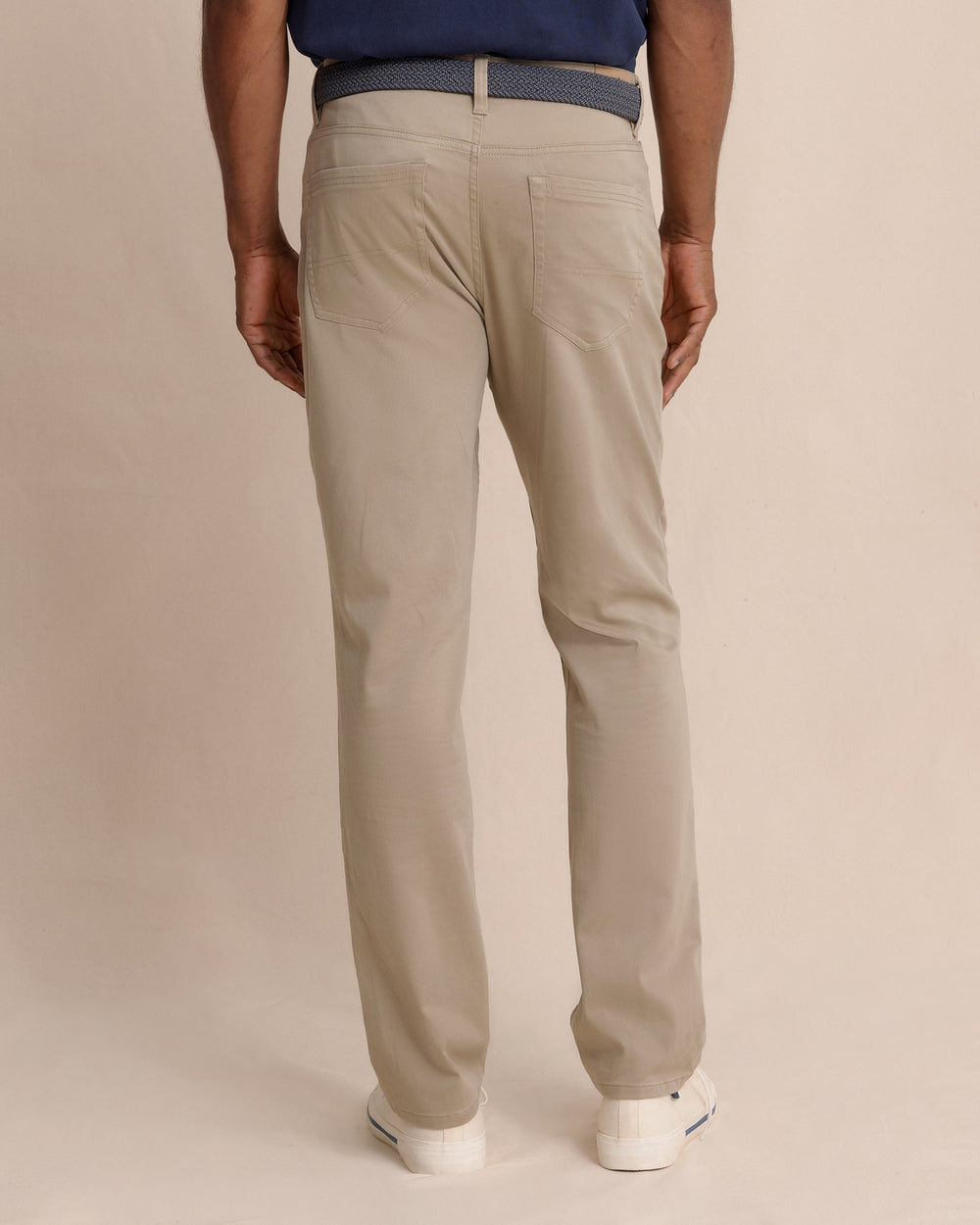The back view of the Southern Tide Sullivan Five Pocket Pant by Southern Tide - Sandstone Khaki