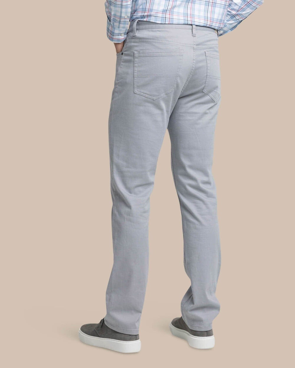 The back view of the Southern Tide Sullivan Five Pocket Pant by Southern Tide - Ultimate Grey