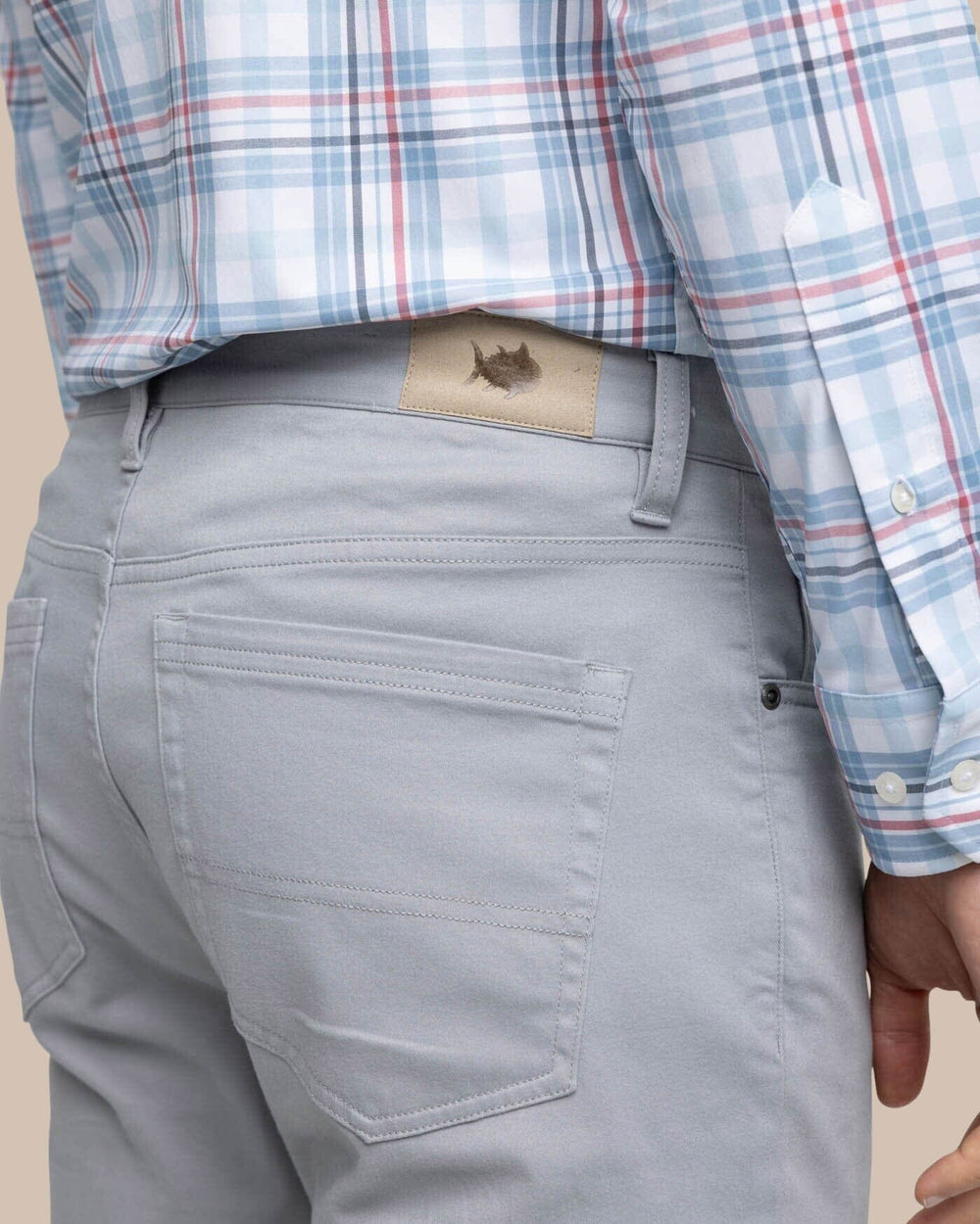 The detail view of the Southern Tide Sullivan Five Pocket Pant by Southern Tide - Ultimate Grey