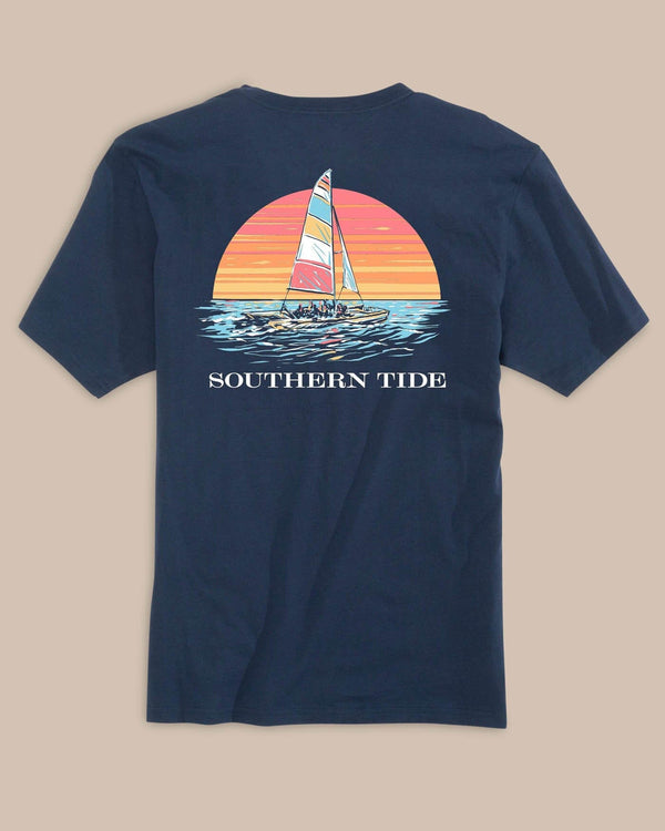 The back view of the Sunset Silhouette T-Shirt by Southern Tide - Navy
