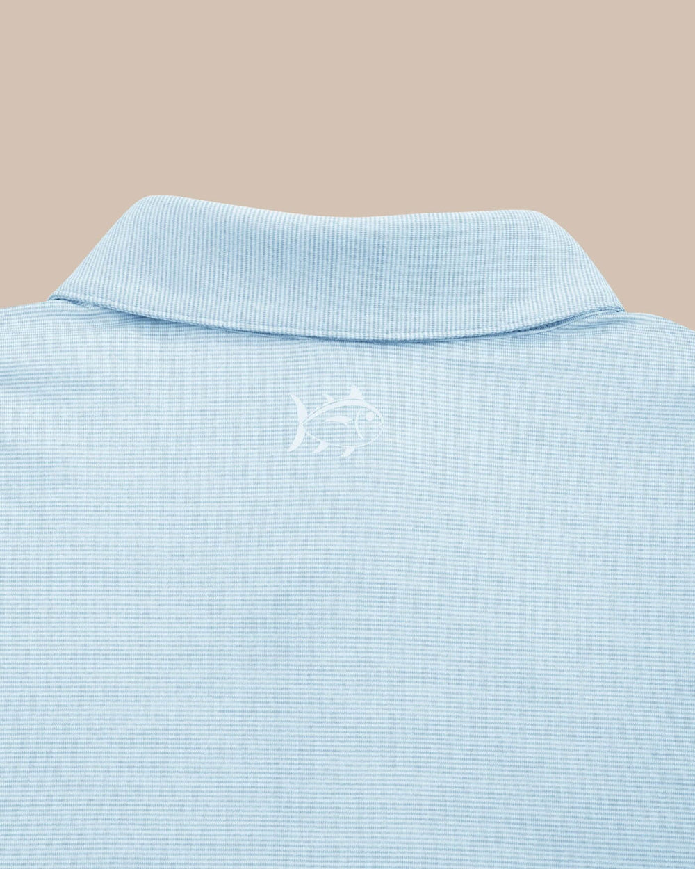The yoke view of the Team Colors Driver Spacedye Polo Shirt by Southern Tide - Rush Blue