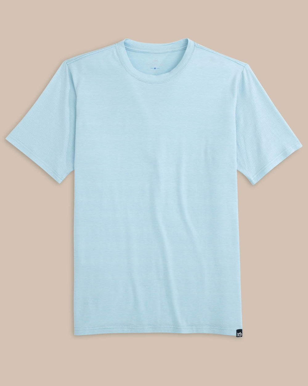 The front view of the Southern Tide The Seaport Davenport Stripe Tee by Southern Tide - Clearwater Blue