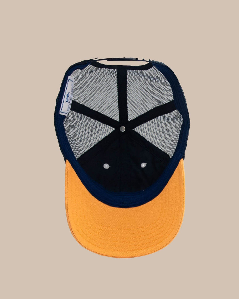 The detail view of the Southern Tide Kids The Skipjack Trucker Hat by Southern Tide - White