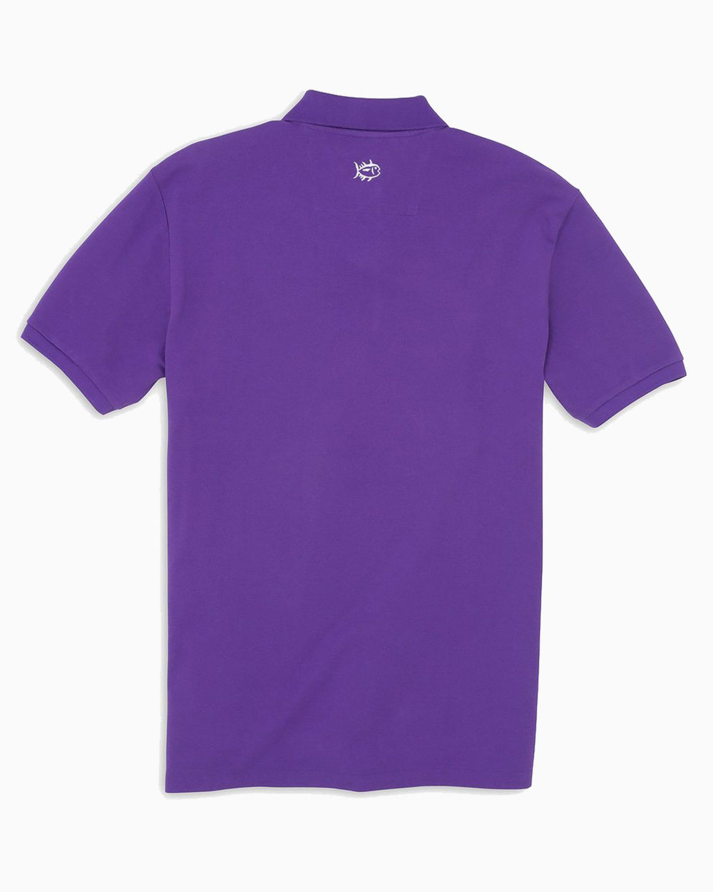The back view of the Men's Purple East Carolina Pique Polo Shirt by Southern Tide - Regal Purple