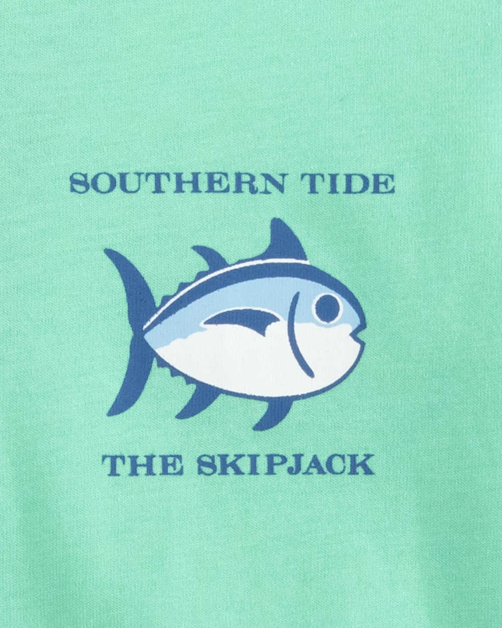 The pocket view of the Kids Original Skipjack T-shirt by Southern Tide - Isle of Pines