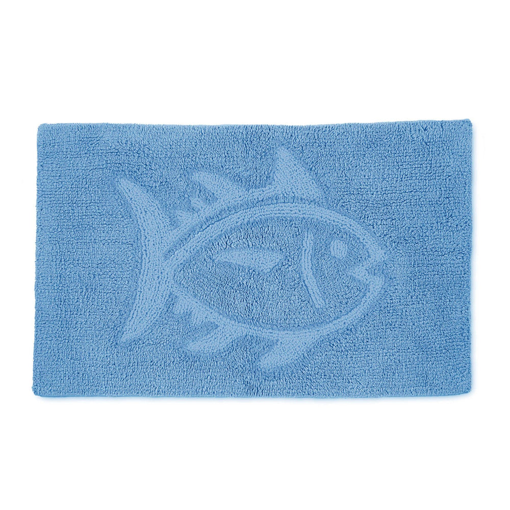 The front view of the Reversible Skipjack Tonal Bath Rug by Southern Tide - Little Boy Blue