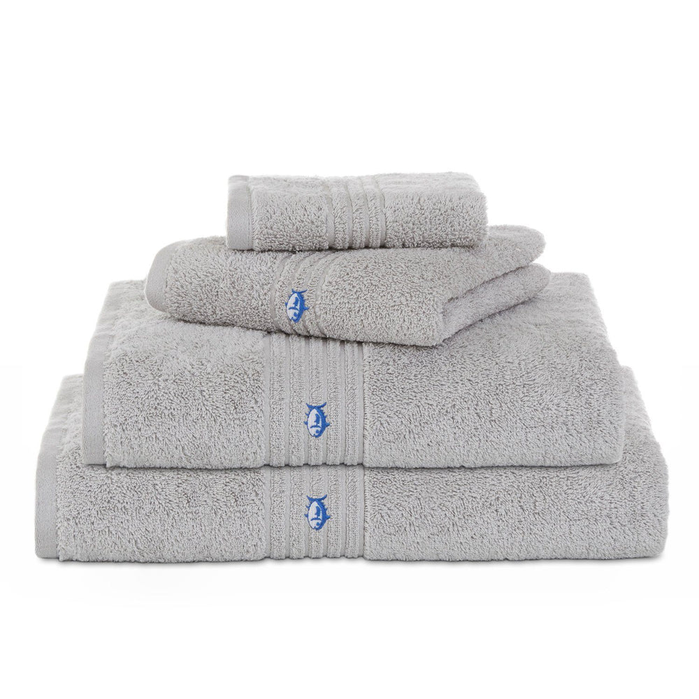 The front view of the Southern Tide Performance 5.0 Towel by Southern Tide - Harpoon Grey