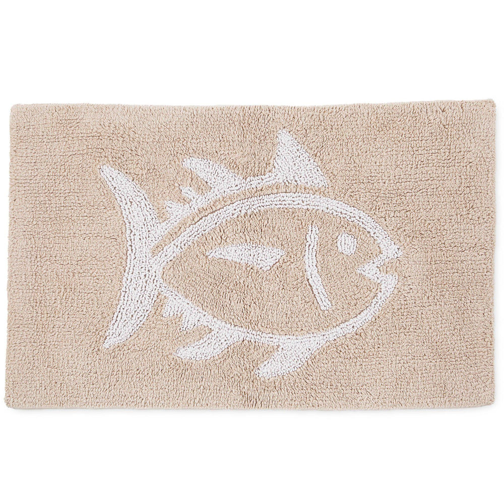 The front view of the Southern Tide Reversible Skipjack Bath Rug by Southern Tide - Sand