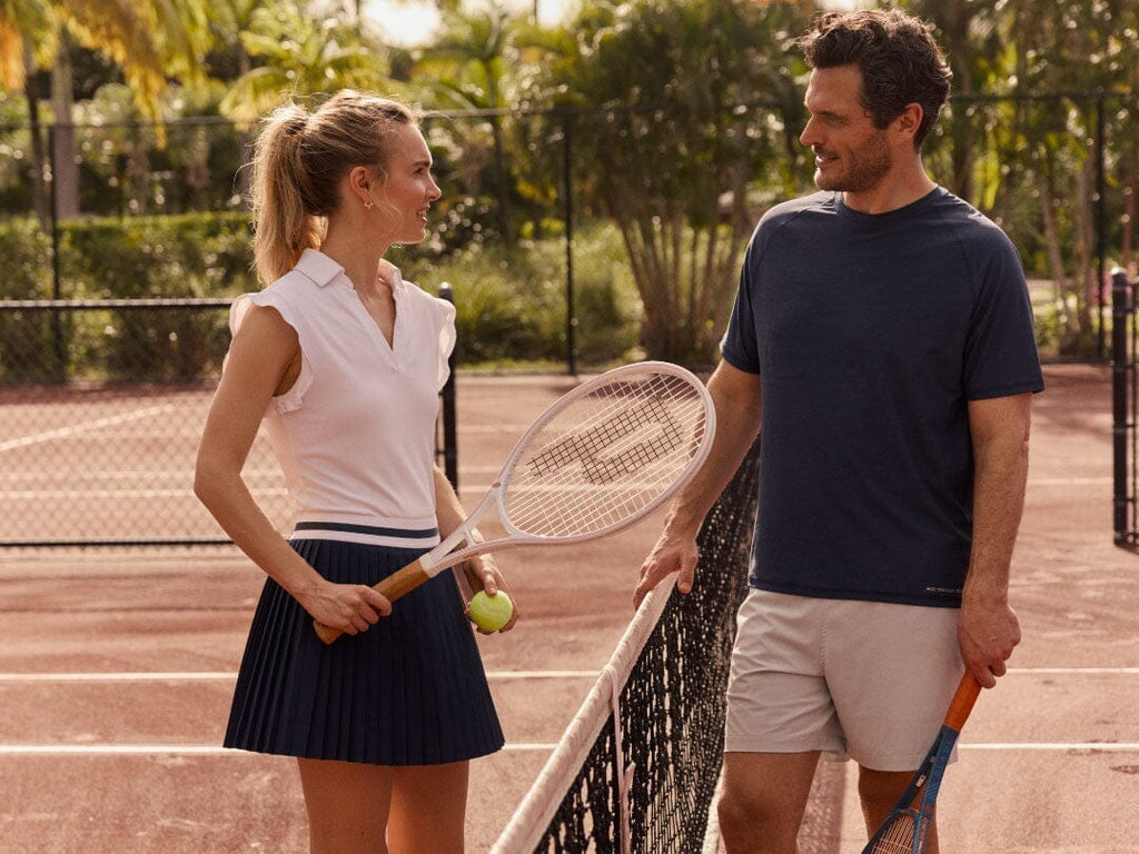 Tennis skirts styled for on and off the court—elevated, effortless, and coastal.