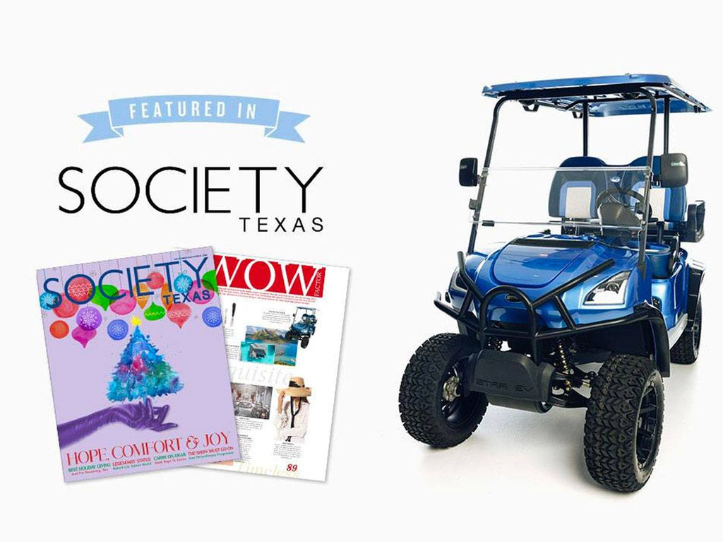 Society logo next to Southern Tide Golf Cart.