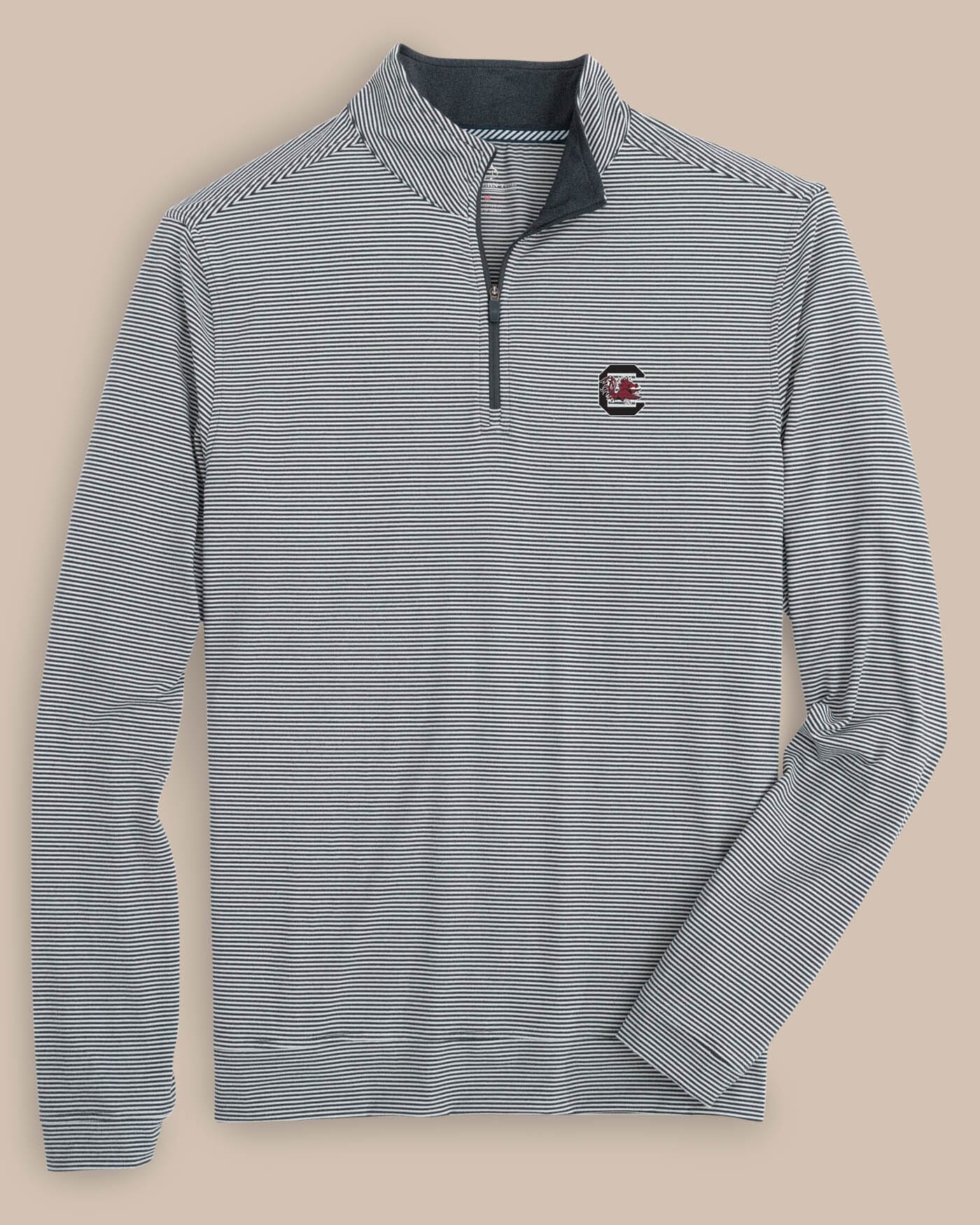 Men's USC Gamecocks Stripe Heather Quarter Zip | Southern Tide