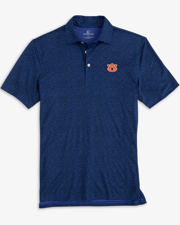 The front view of the Auburn Tigers Driver Gameplay Polo by Southern Tide - Navy