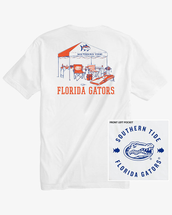 The front view of the Florida Gators Tailgate Time T-Shirt by Southern Tide - Classic White