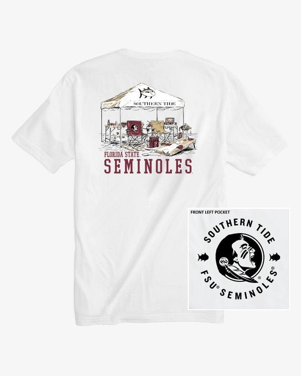 The front view of the FSU Seminoles Tailgate Time T-Shirt by Southern Tide - Classic White