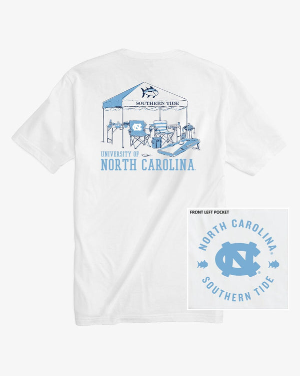 The front view of the UNC Tar Heels Tailgate Time T-Shirt by Southern Tide - Classic White