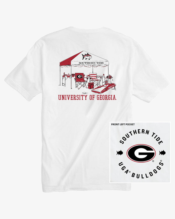 The front view of the Georgia Bulldogs Tailgate Time T-Shirt by Southern Tide - Classic White
