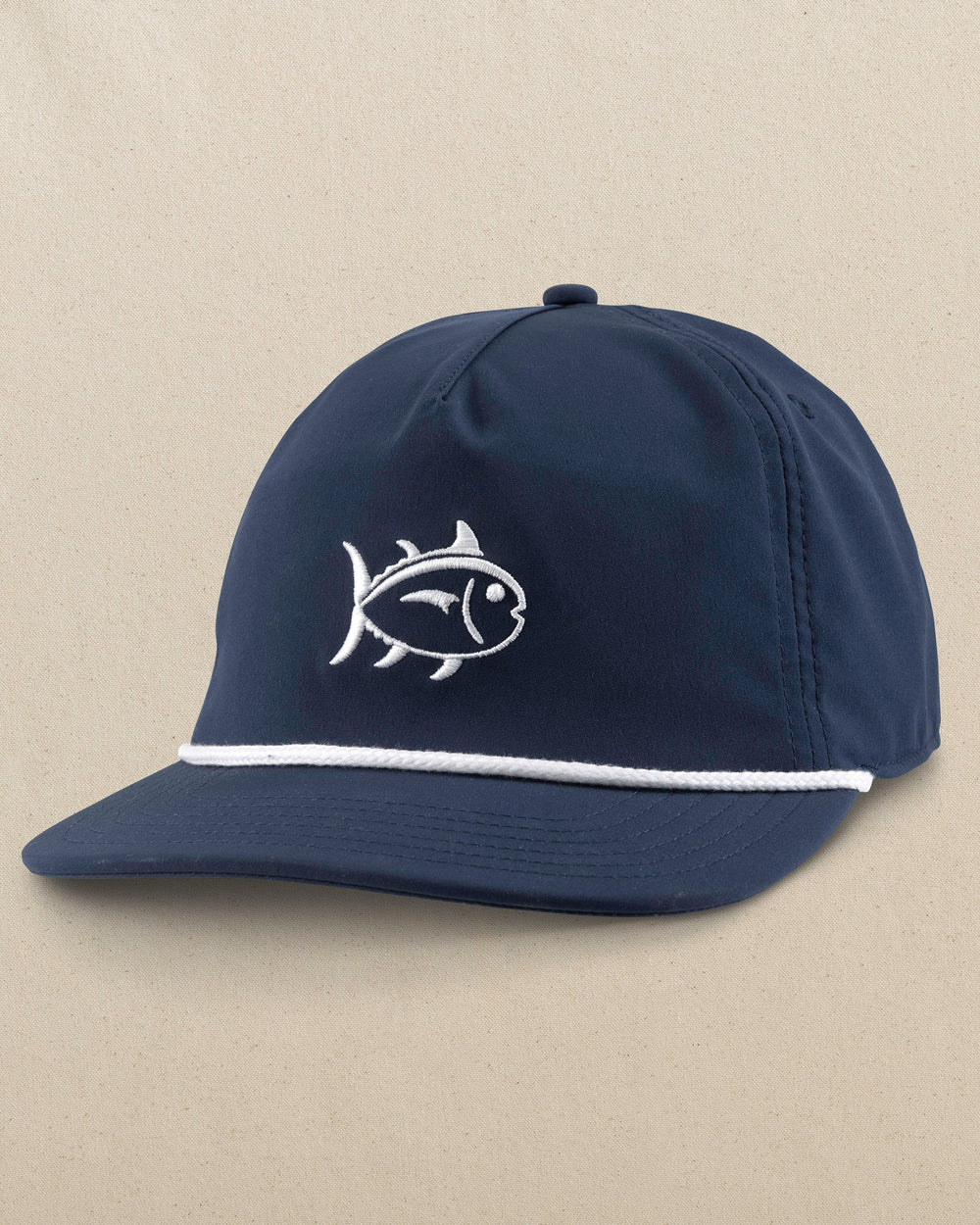 The front view of the Southern Tide 18 Holes 5 Panel Hat by Southern Tide - Navy