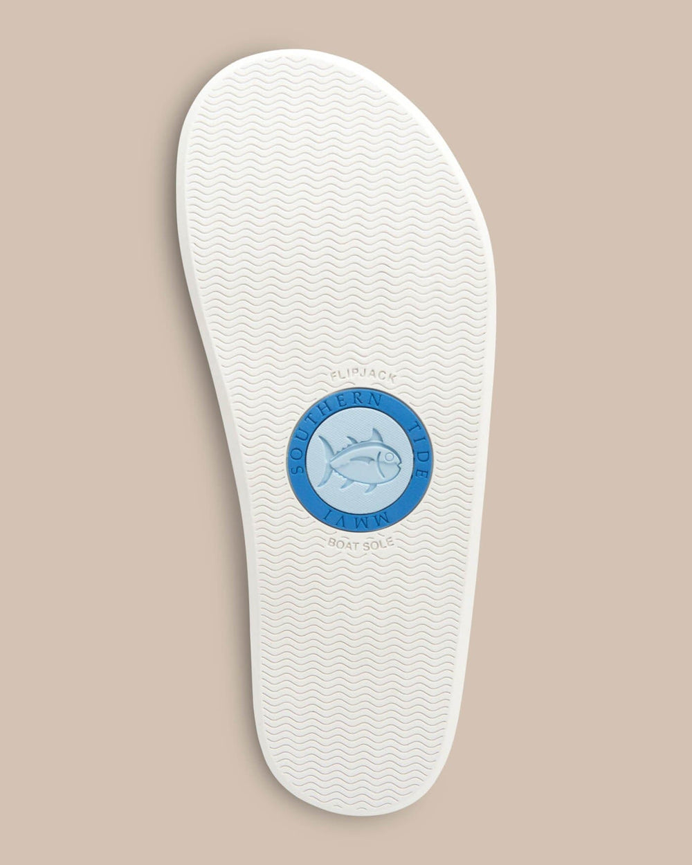 The back view of the Women's Weekend Metallic Silver Leather Flipjacks by Southern Tide - Metallic Silver
