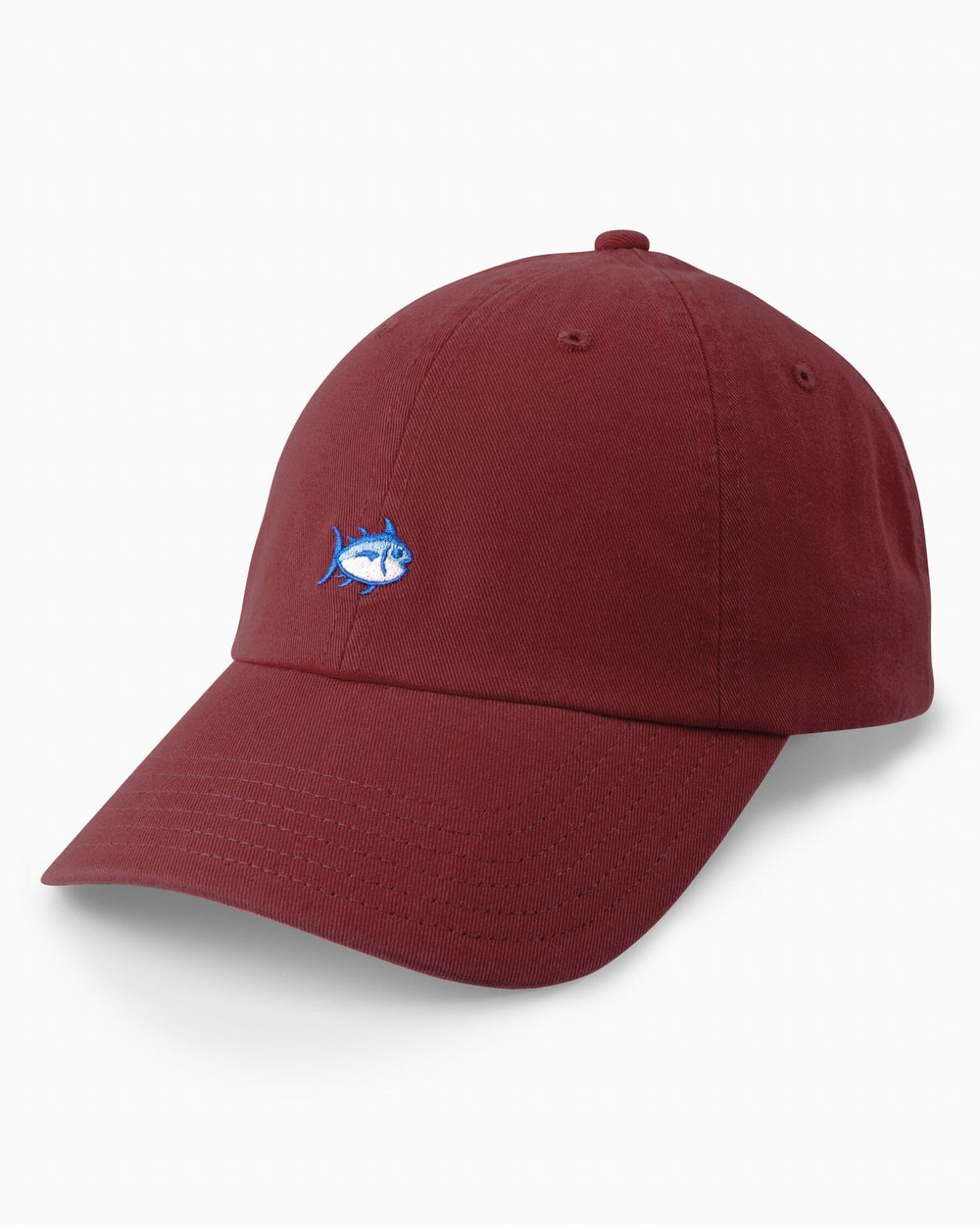 The front view of the Team Colors Skipjack Hat by Southern Tide - Chianti