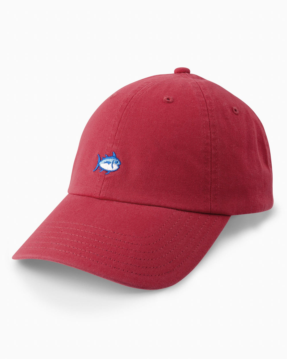 The front view of the Team Colors Skipjack Hat by Southern Tide - Crimson