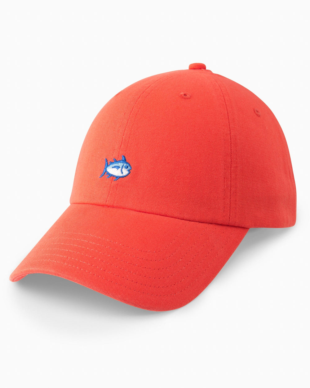 The front view of the Team Colors Skipjack Hat by Southern Tide - Endzone Orange