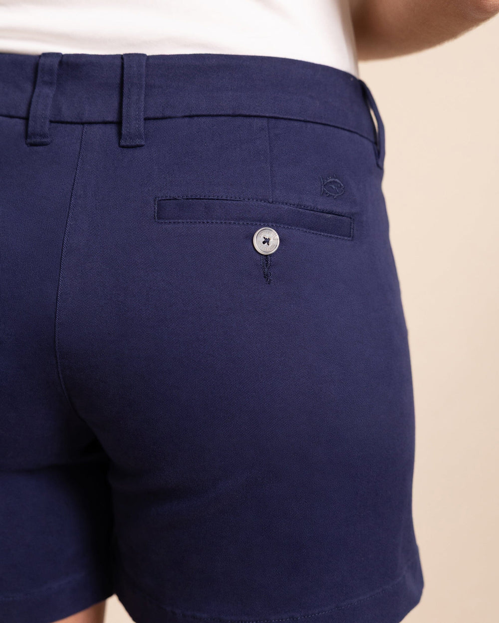 The detail view of the Southern Tide Women's 5" Caroline Short by Southern Tide - Nautical Navy