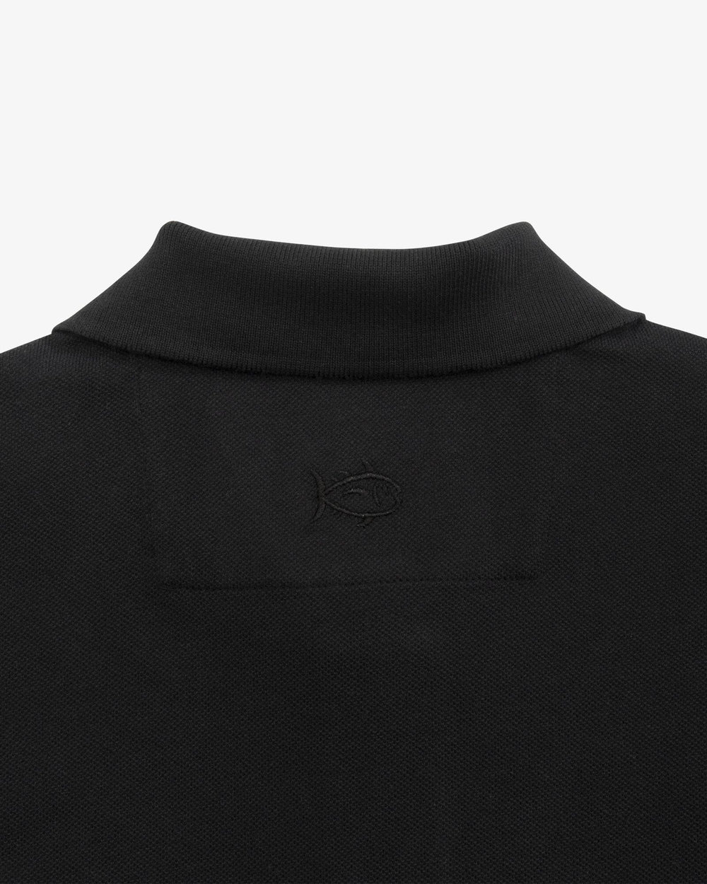 The yoke view of the Vanderbilt Commodores Skipjack Polo by Southern Tide - Black