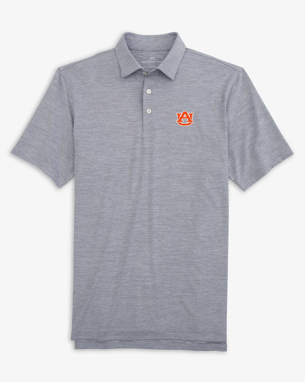 The front view of the Auburn Tigers Driver Spacedye Polo Shirt by Southern Tide - Navy