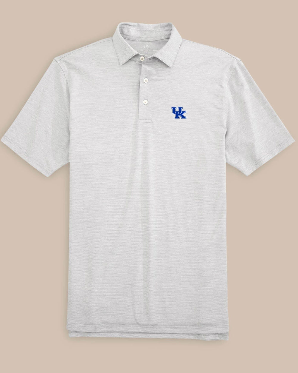 The  view of the Kentucky Wildcats Driver Spacedye Polo Shirt by Southern Tide - Slate Grey