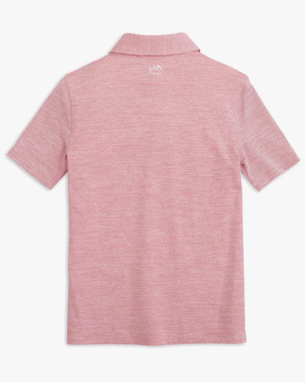 The back view of the Georgia Bulldogs Boys Driver Spacedye Performance Polo Shirt by Southern Tide - Varsity Red