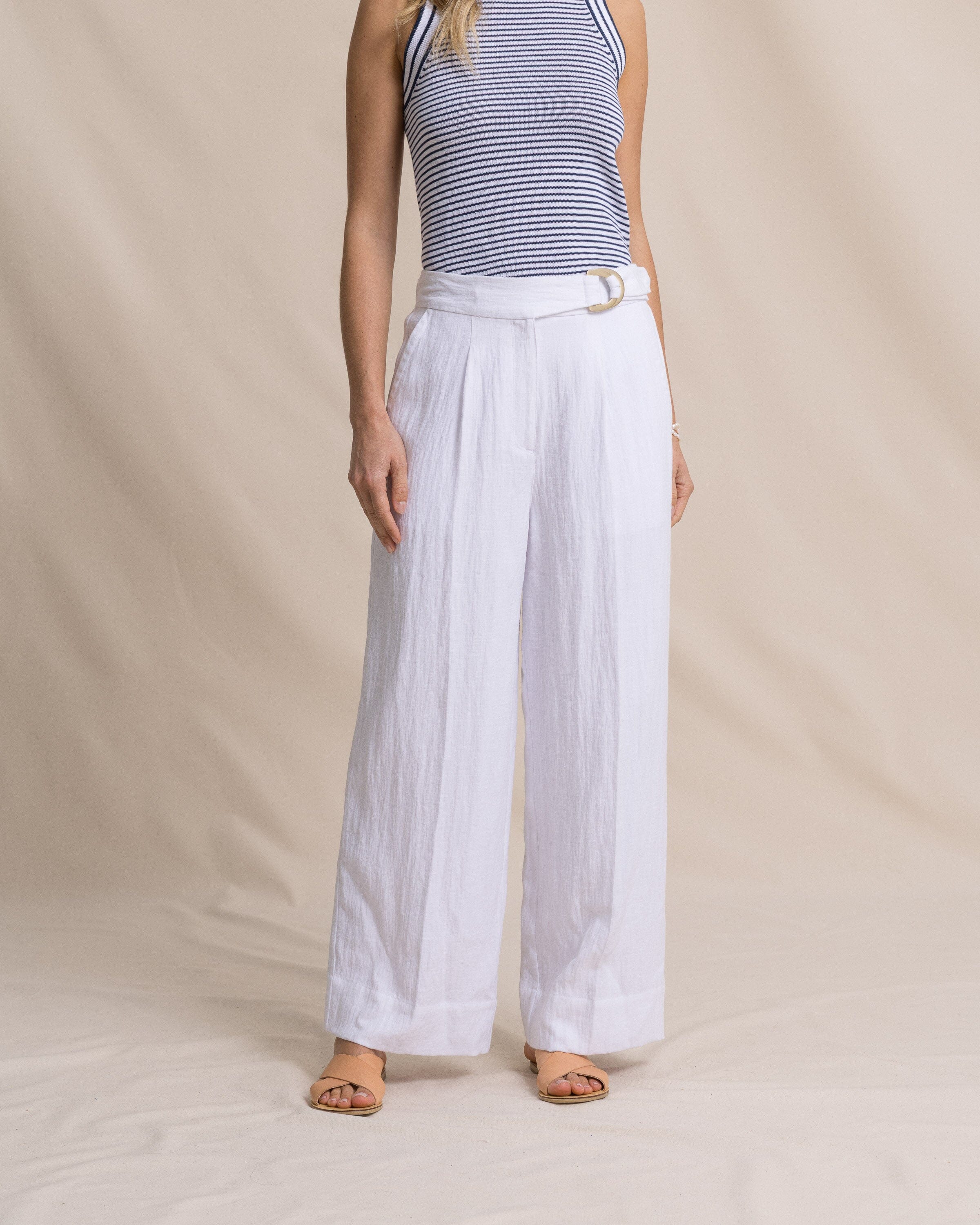 Women's Addilyn Belted Wide Leg Pants | Southern Tide Women's Addilyn Belted Wide Leg Pants | Southern Tide