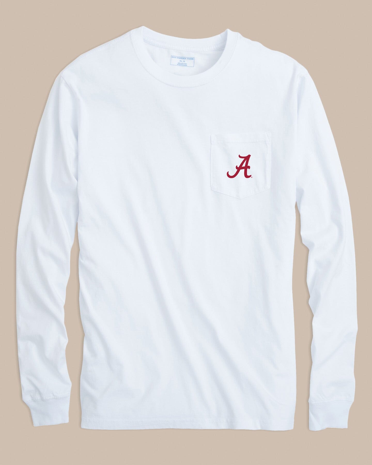 Southern Tide Alabama Red Tide Gameday Embroidered Long Sleeve T-Shirt Red (Size M) 100% Cotton Southern Tide Alabama Red Tide Gameday Embroidered Long Sleeve T-Shirt Red (Size M) 100% Cotton