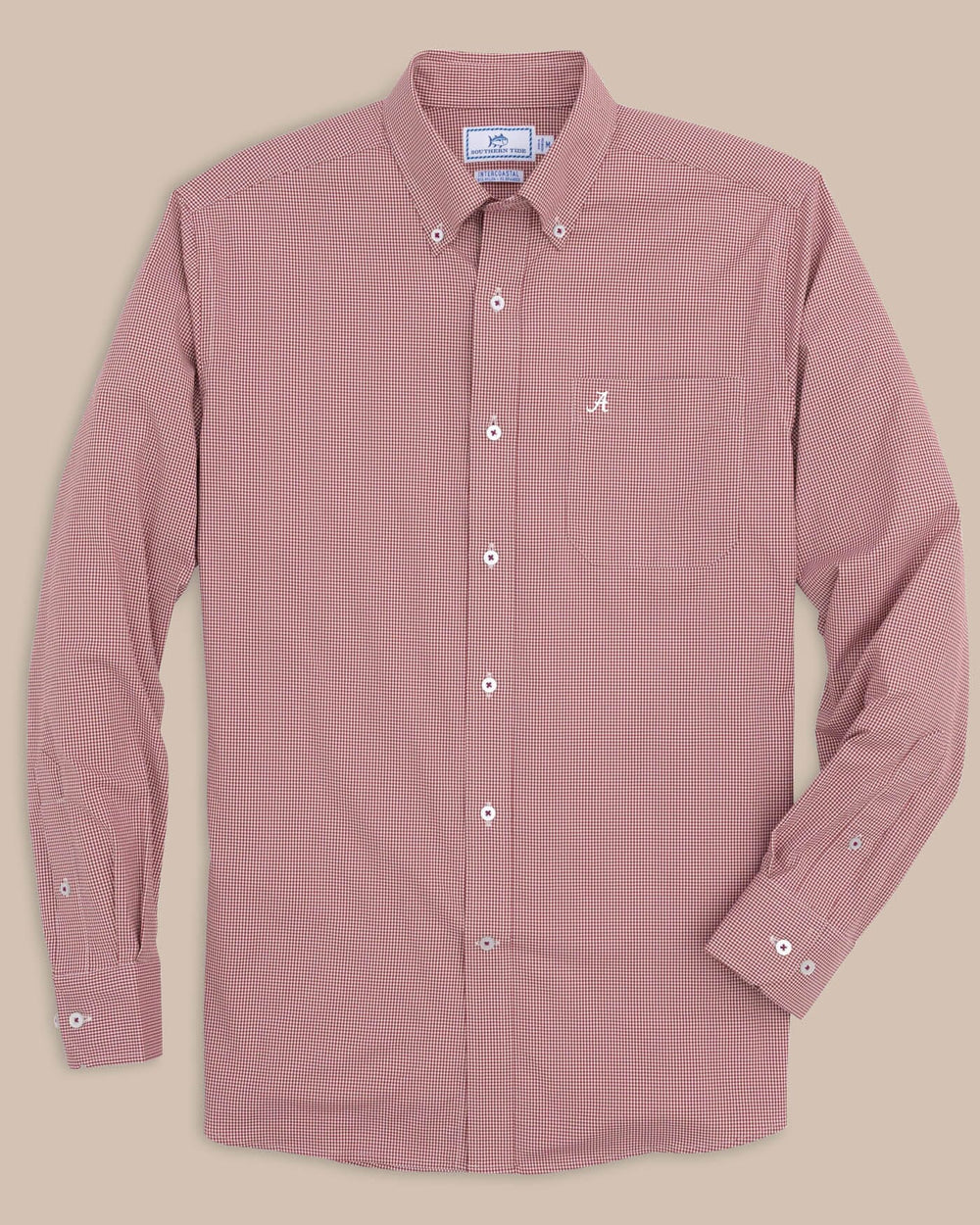 Southern Tide Alabama Red Tide Gingham Button Down Shirt Red (Size L) 91% Nylon 9% Stretch Southern Tide Alabama Red Tide Gingham Button Down Shirt Red (Size L) 91% Nylon 9% Stretch