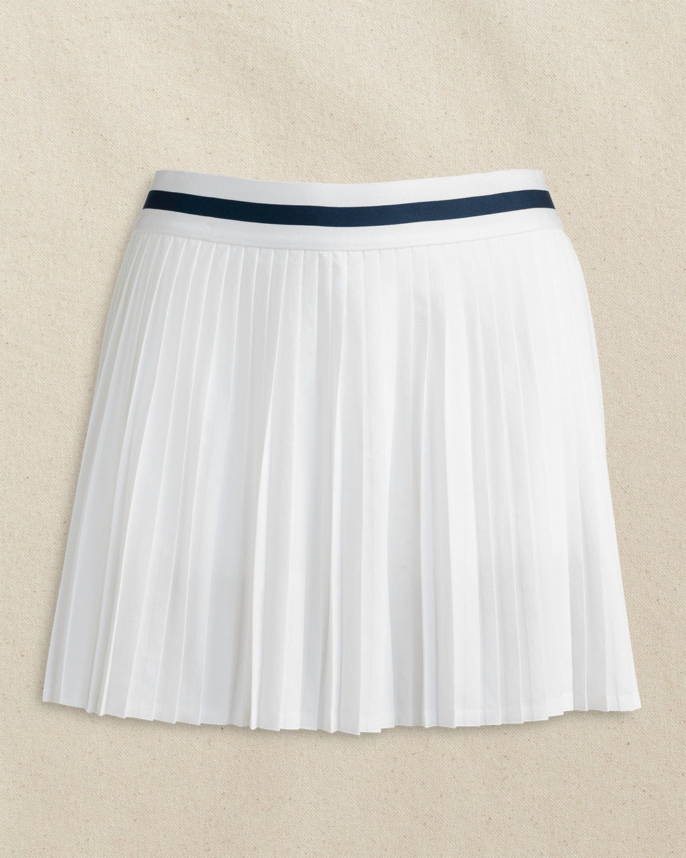 The front view of the Southern Tide Alison Pleated Skort by Southern Tide - Classic White