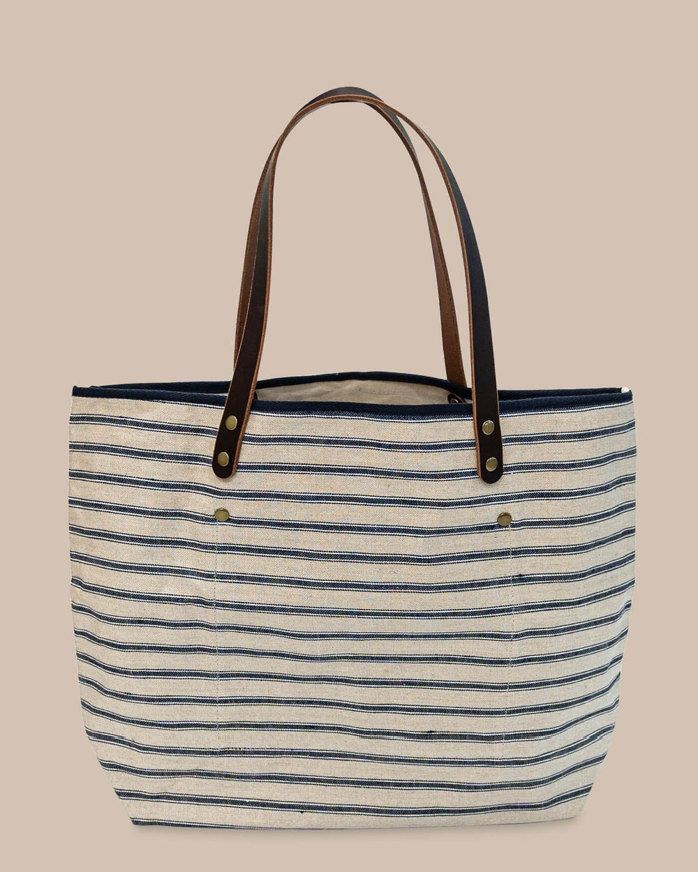 The back view of the All Day Stripe Tote by Southern Tide - Navy