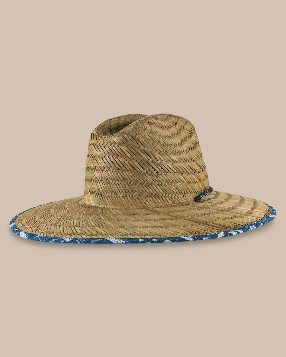 The back view of the Southern Tide All Inclusive Straw Hat by Southern Tide - Aged Denim
