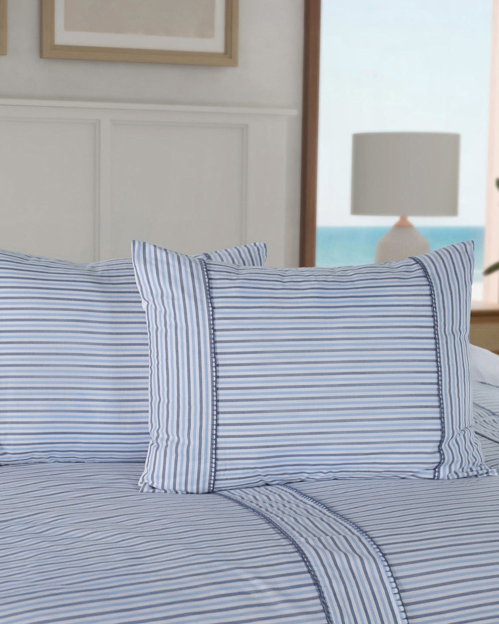 The detail view of the Southern Tide Amelia Comforter Set by Southern Tide - Blue