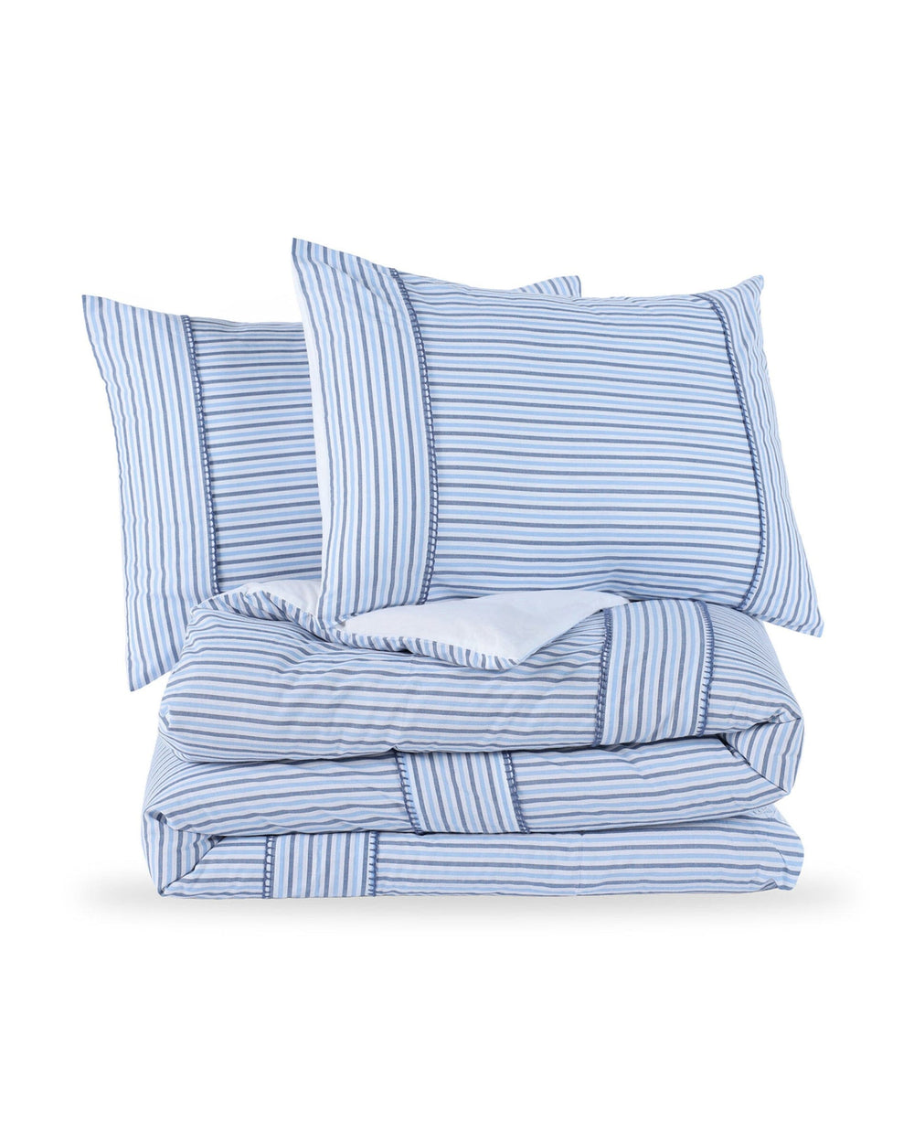 The front view of the Southern Tide Amelia Comforter Set by Southern Tide - Blue