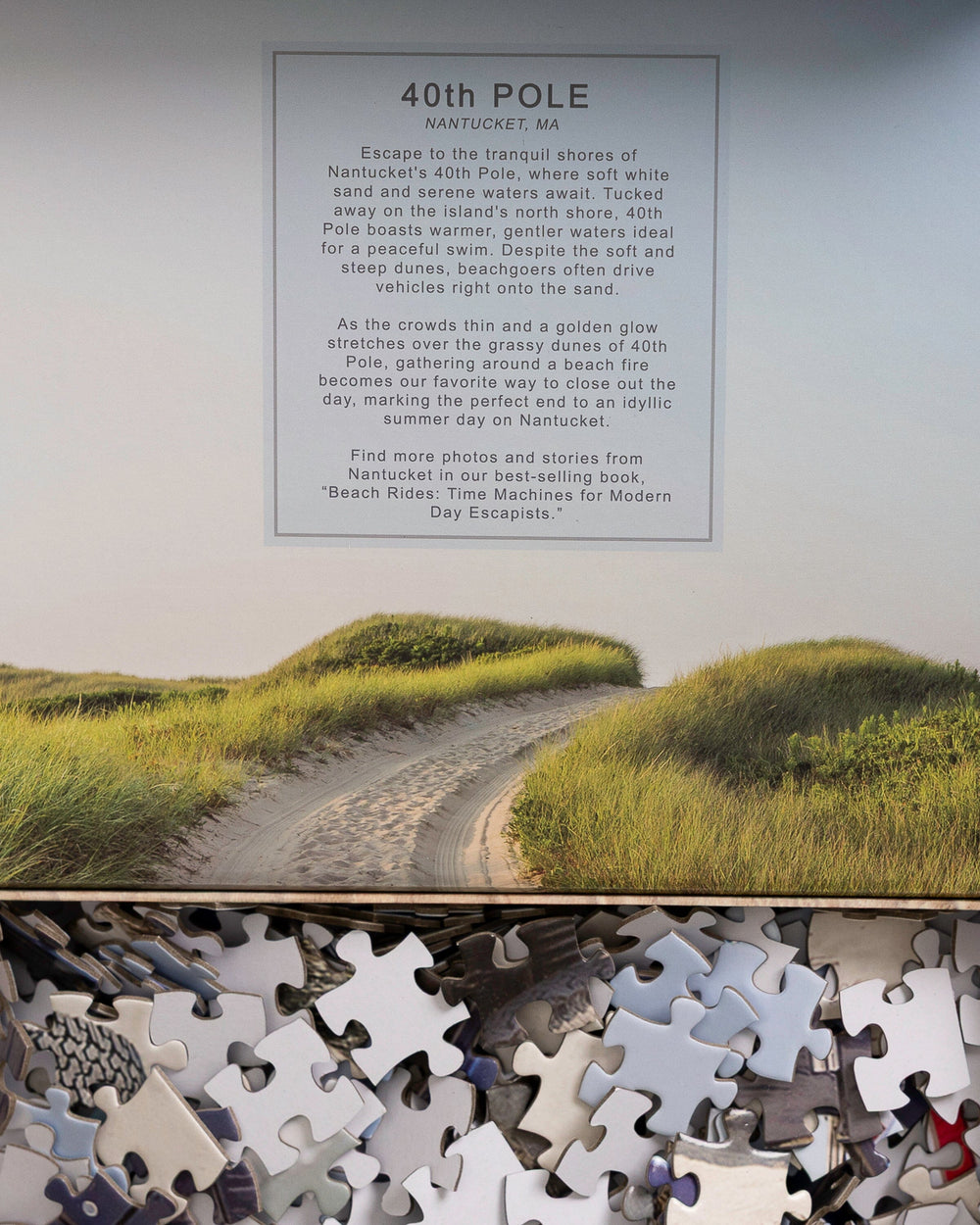 The detail view of the Johnny Vacay American Bronco 500 Piece Puzzle at Southern Tide - White