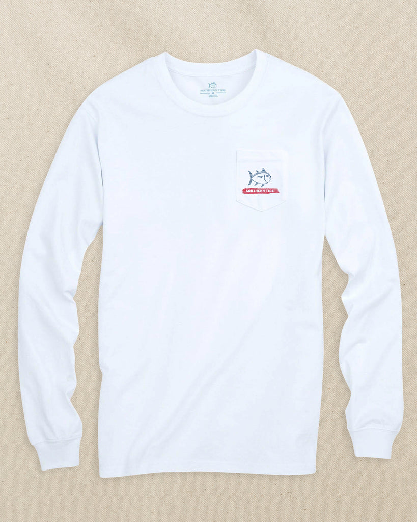 Men's Americana Wooden Flag Long Sleeve T-Shirt | Southern Tide