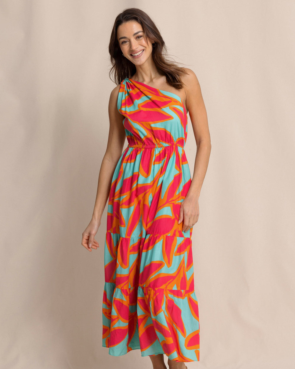 The front view of the Southern Tide Analeah Garden Glory Printed Maxi Dress by Southern Tide - Mint