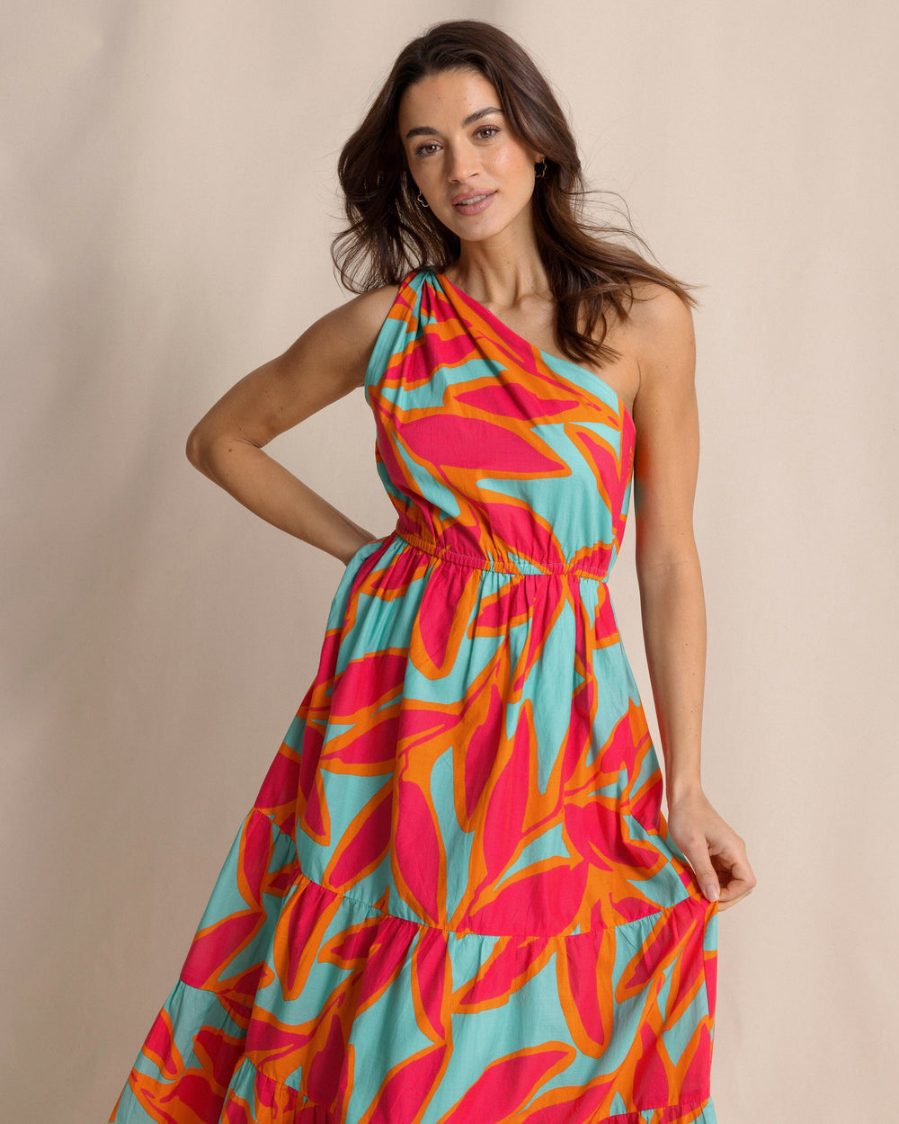 The front view of the Southern Tide Analeah Garden Glory Printed Maxi Dress by Southern Tide - Mint