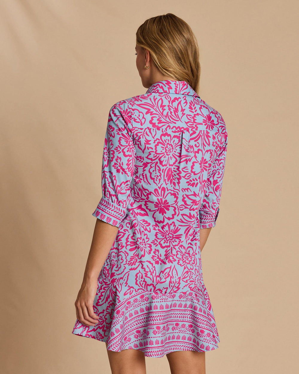 The back view of the Southern Tide Anika Tunic Mini Dress by Southern Tide - Tide Blue